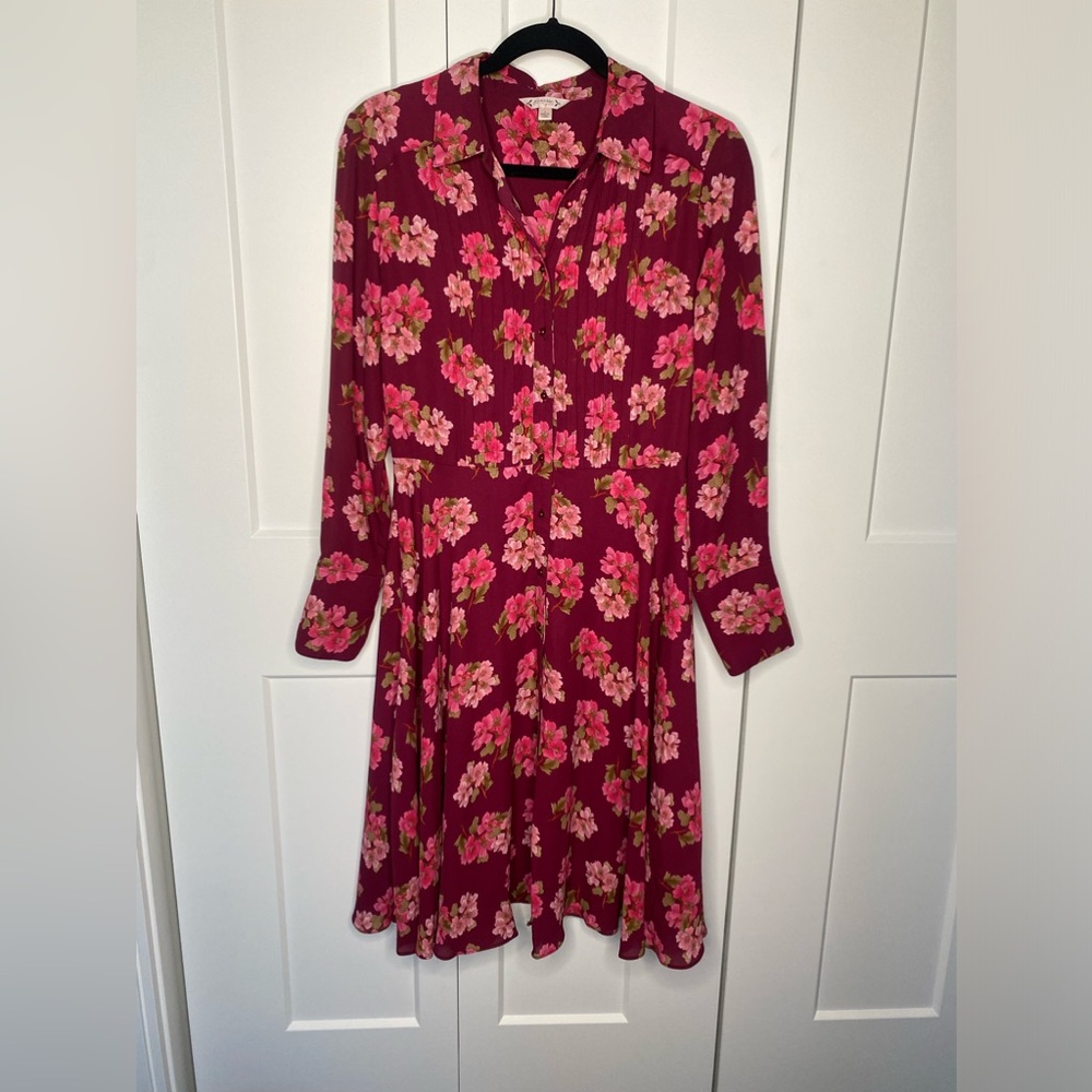 Nanette Lepore Floral Long Sleeve Midi Dress - no belt Size 4